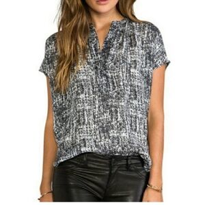 Vince Monochrome Textured Blouse